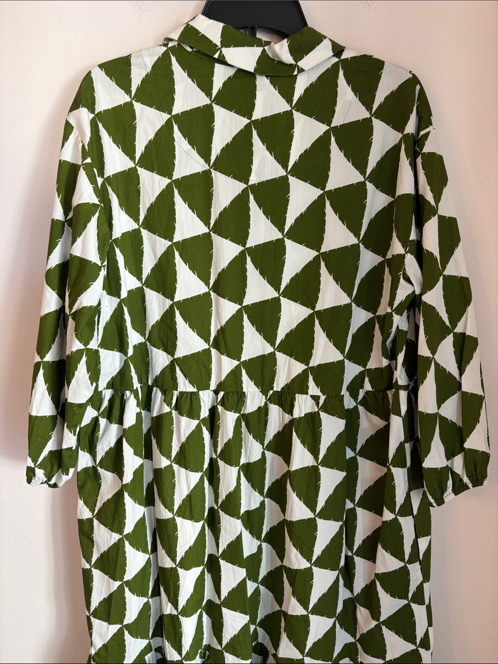 Maeve Anthropologie Bettina tiered shirt dress Midi maxi Dress geometric large - Picture 12 of 15